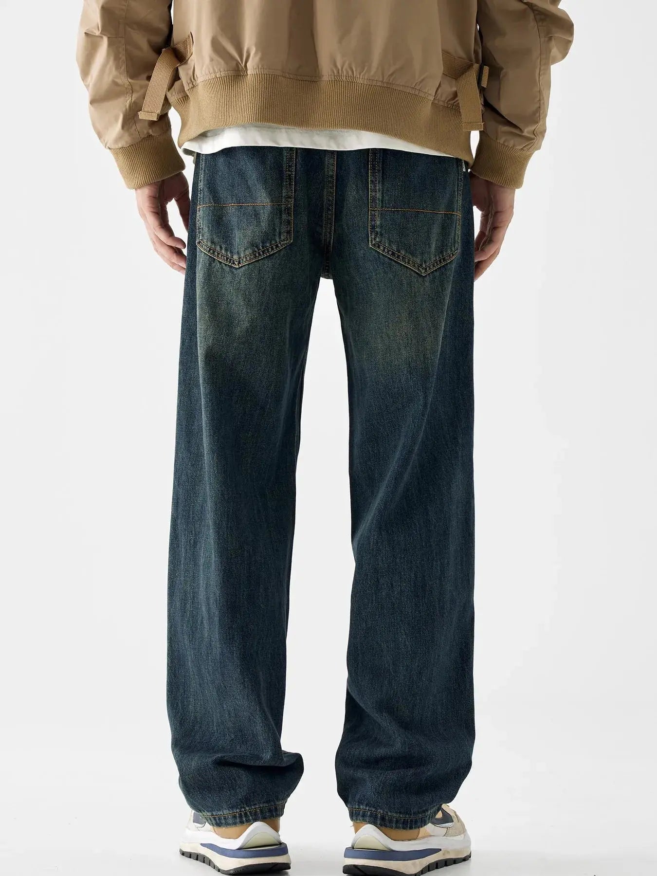 Men's Vintage Wash Loose Fit Jeans  COOLANDBAG