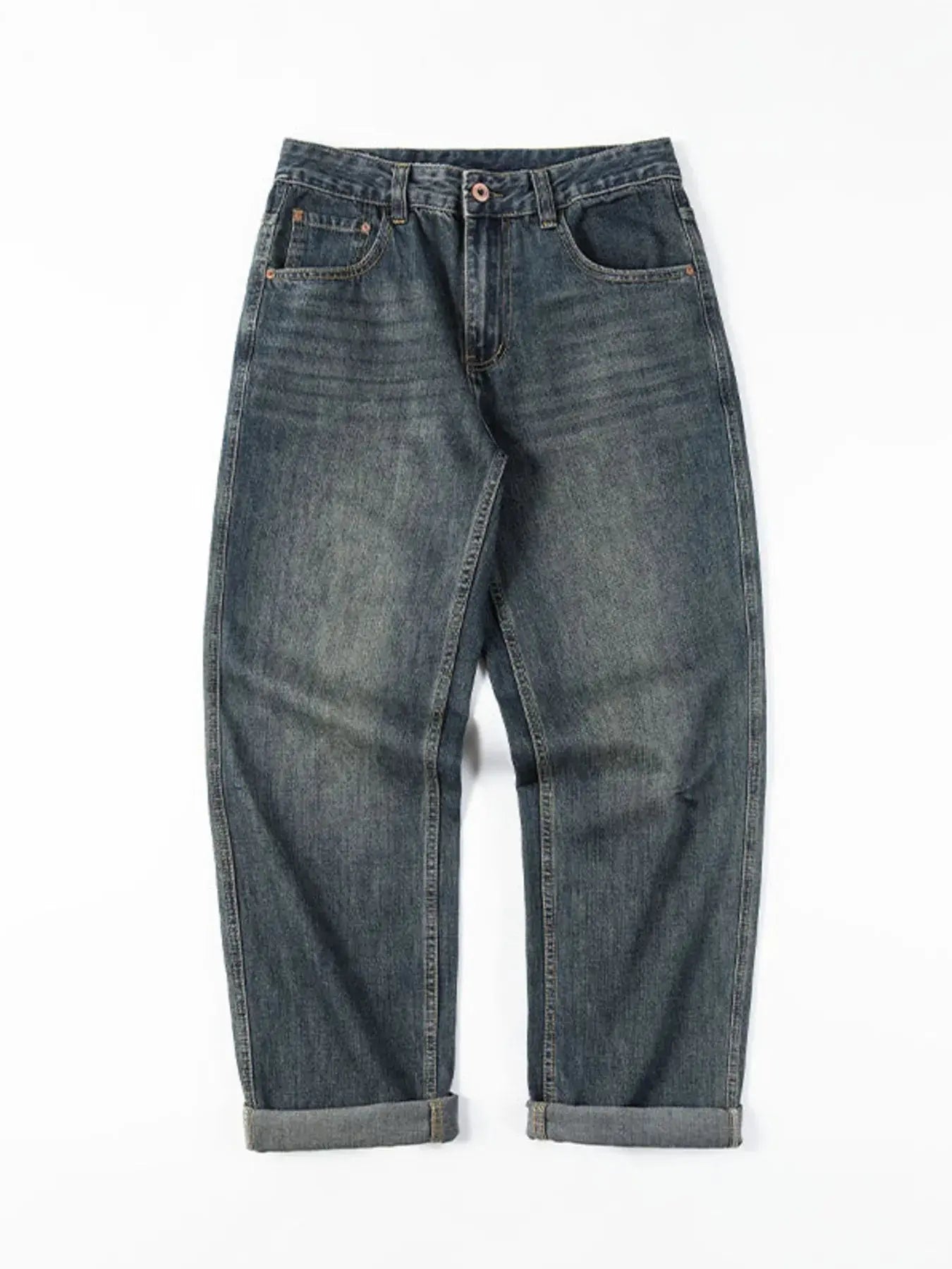 Men's Vintage Wash Loose Fit Jeans  COOLANDBAG