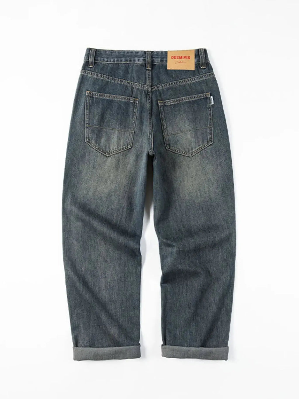 Men's Vintage Wash Loose Fit Jeans  COOLANDBAG