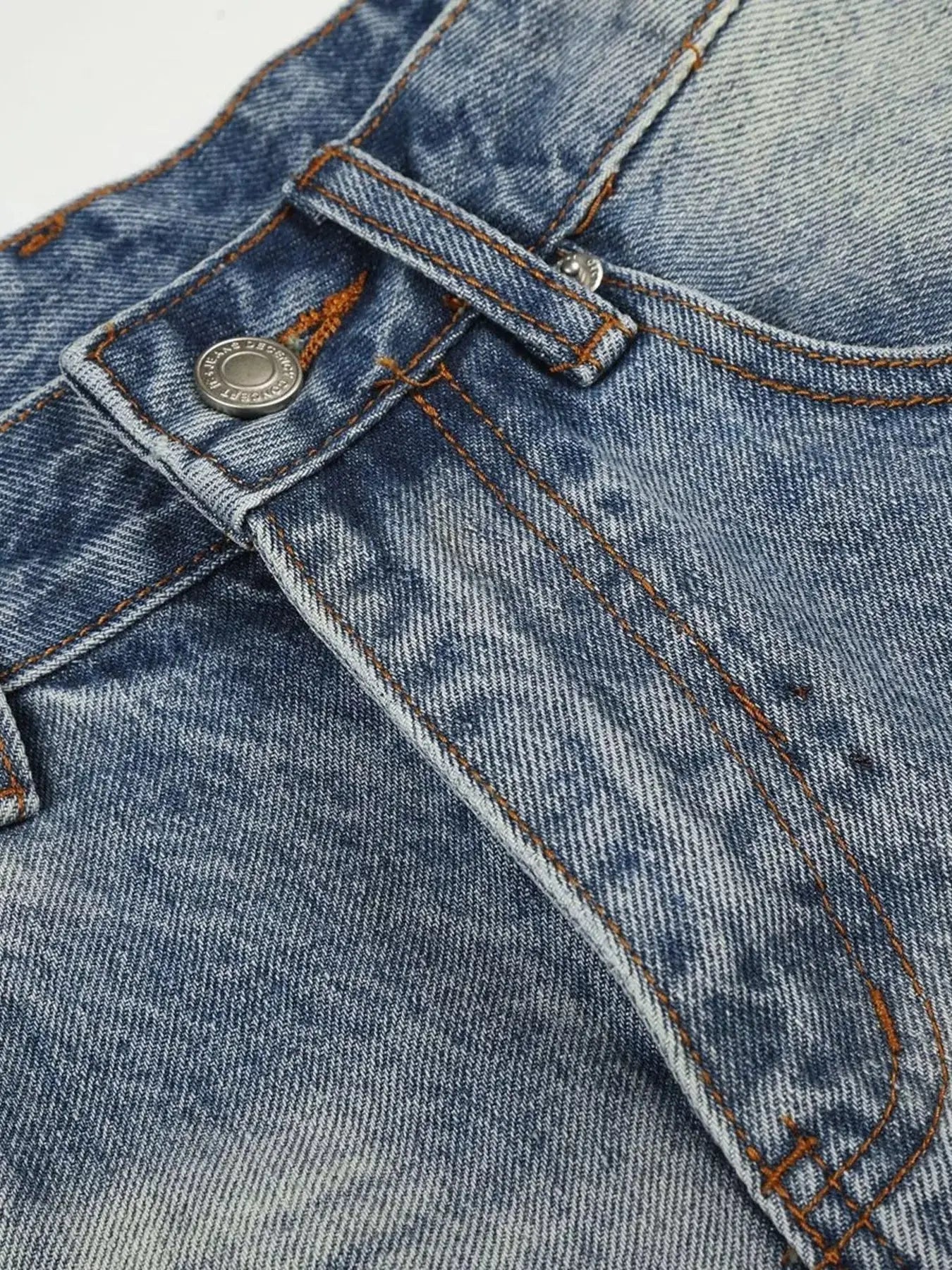 Men's Vintage Wash Wide Leg Denim Capris  COOLANDBAG