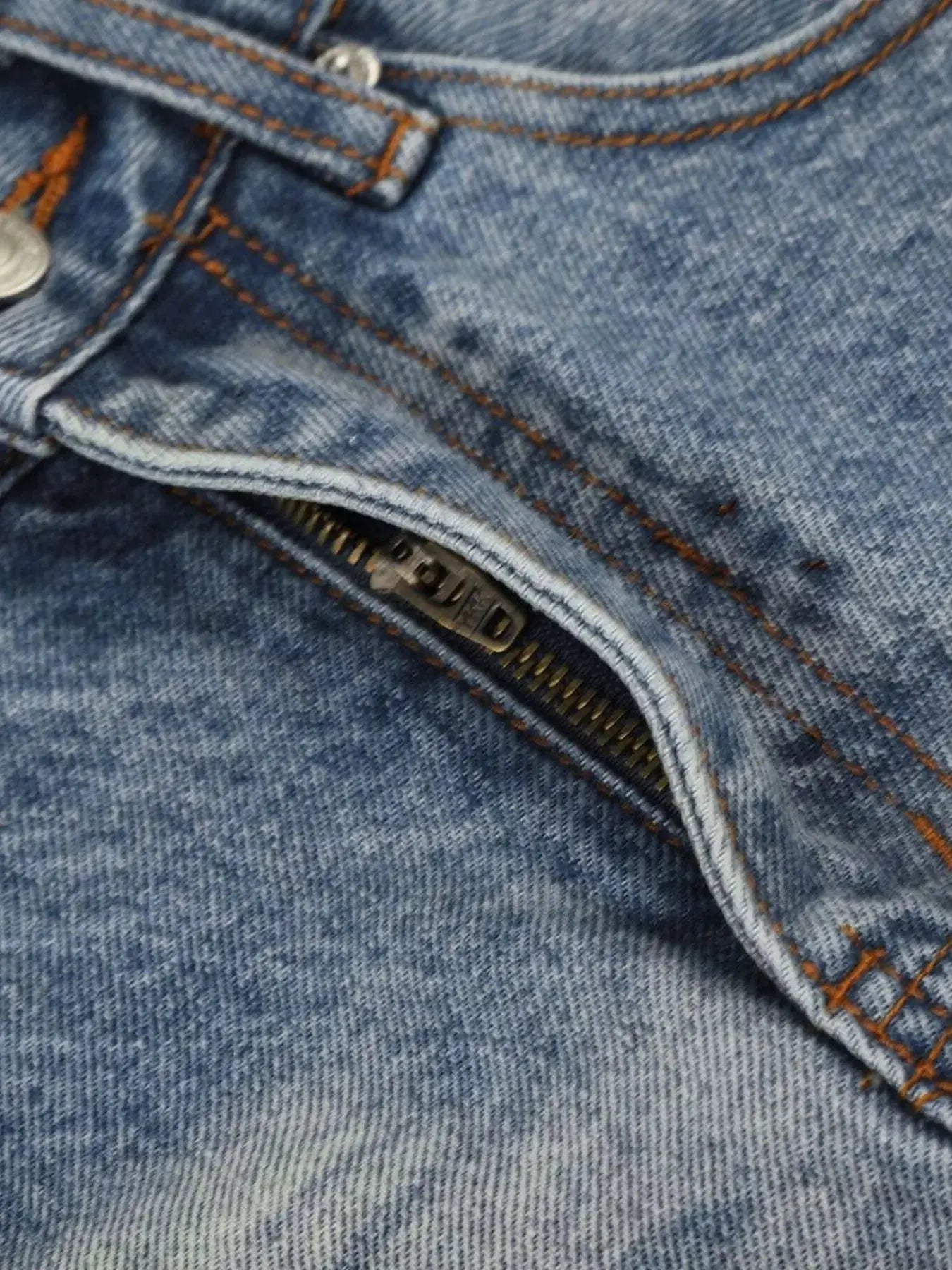 Men's Vintage Wash Wide Leg Denim Capris  COOLANDBAG
