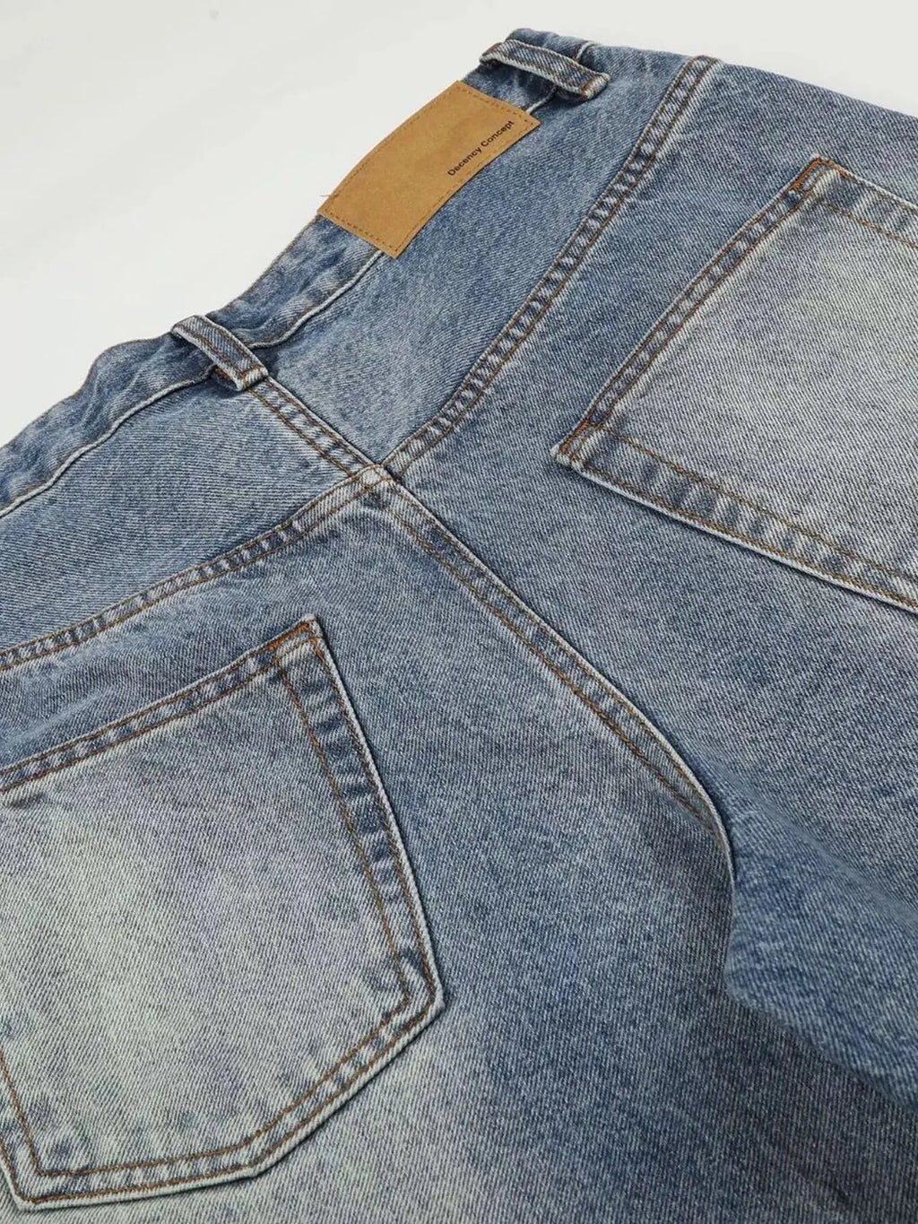 Men's Vintage Wash Wide Leg Denim Capris  COOLANDBAG