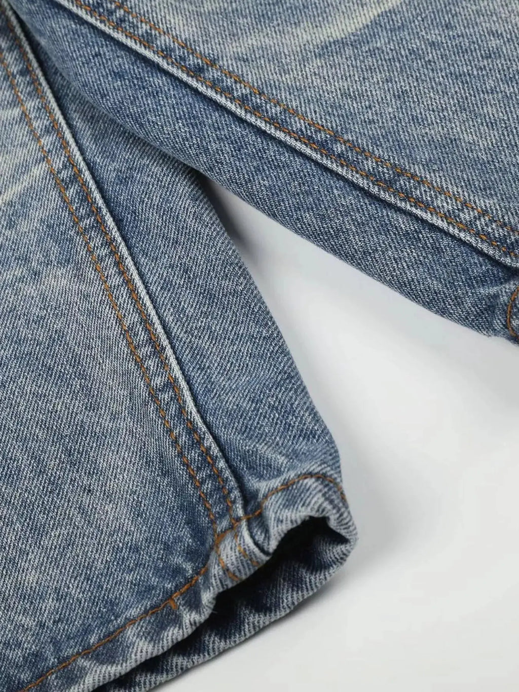Men's Vintage Wash Wide Leg Denim Capris  COOLANDBAG