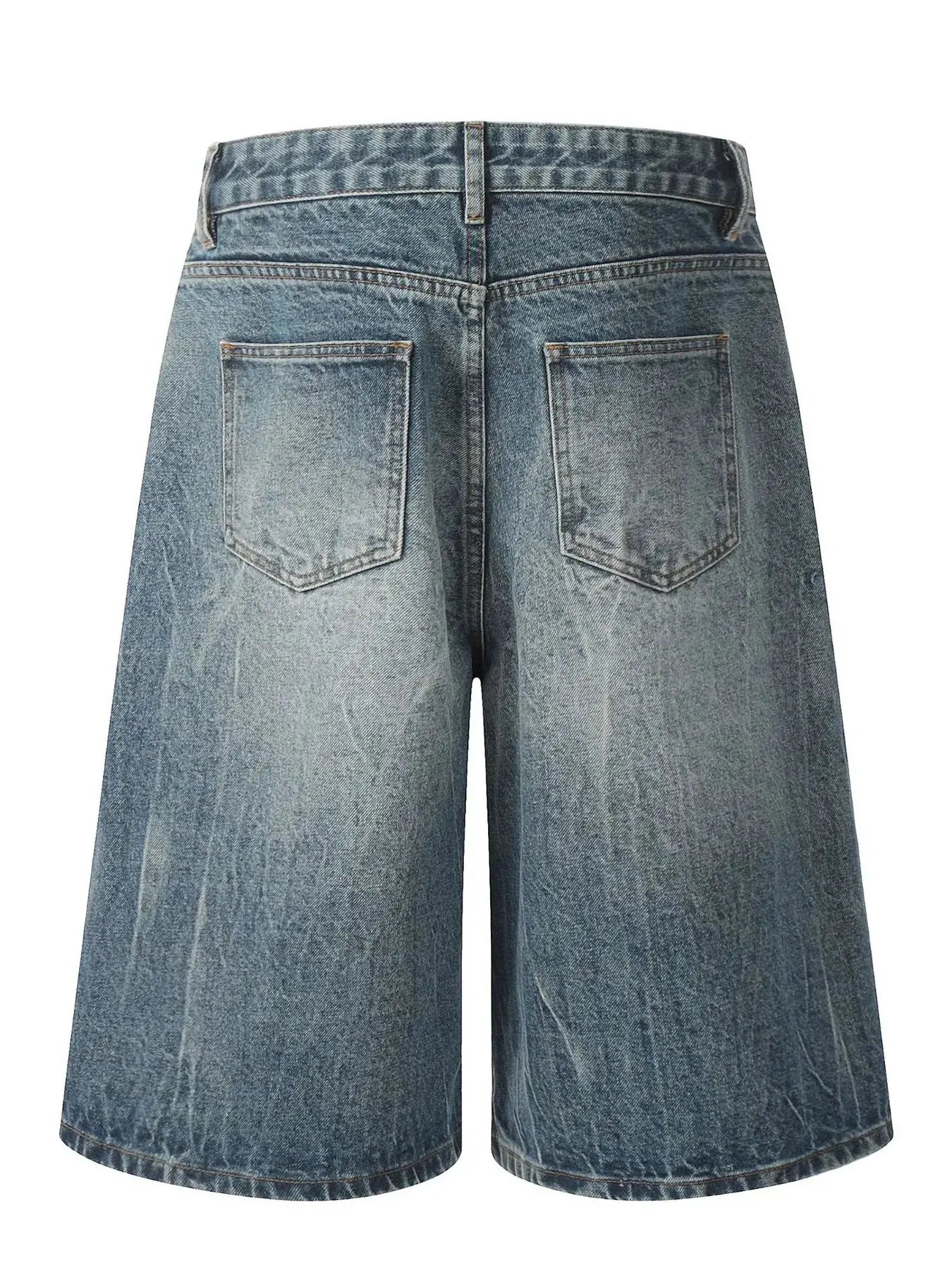 Men's Wash Wide-Leg Denim Shorts  COOLANDBAG