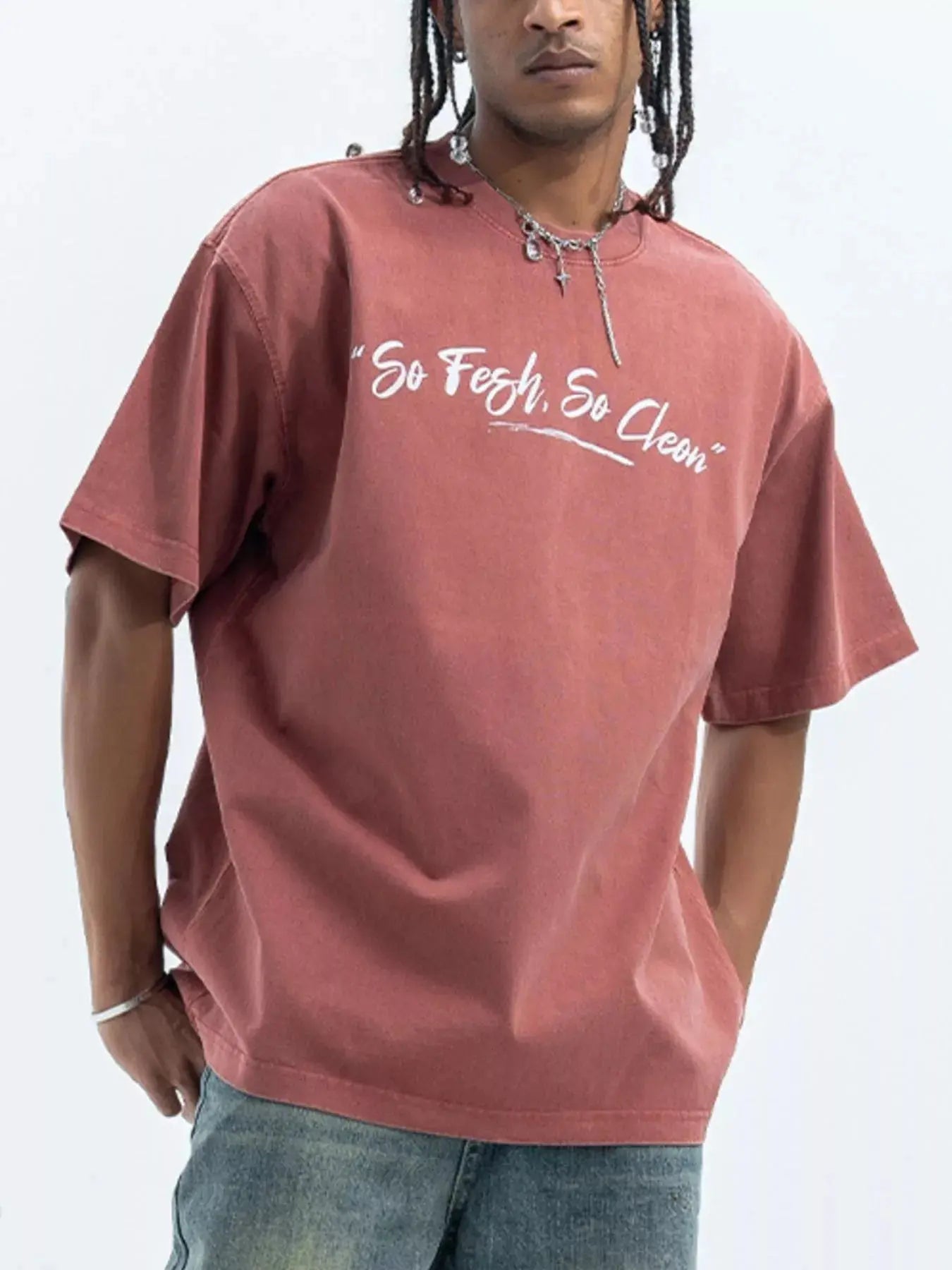 Men's Washed Graphic Oversized T-Shirt  COOLANDBAG