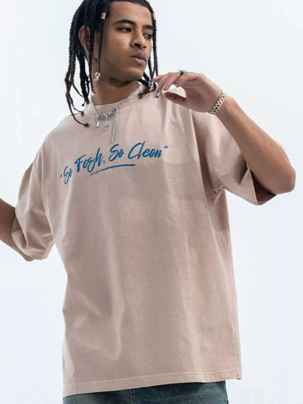 Men's Washed Graphic Oversized T-Shirt  COOLANDBAG