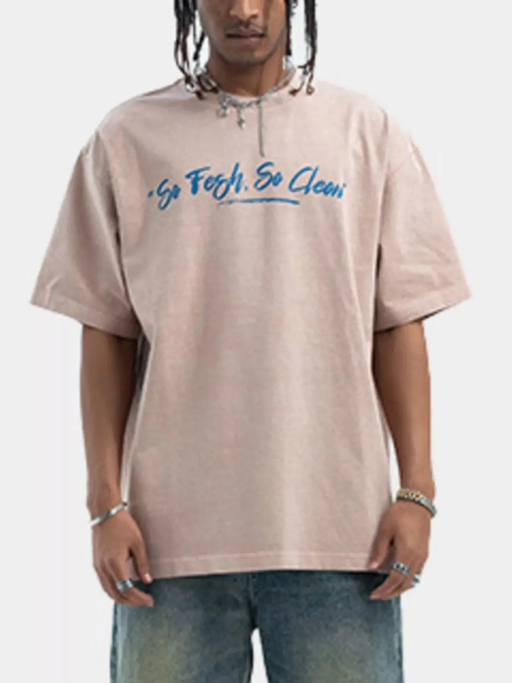 Men's Washed Graphic Oversized T-Shirt  COOLANDBAG