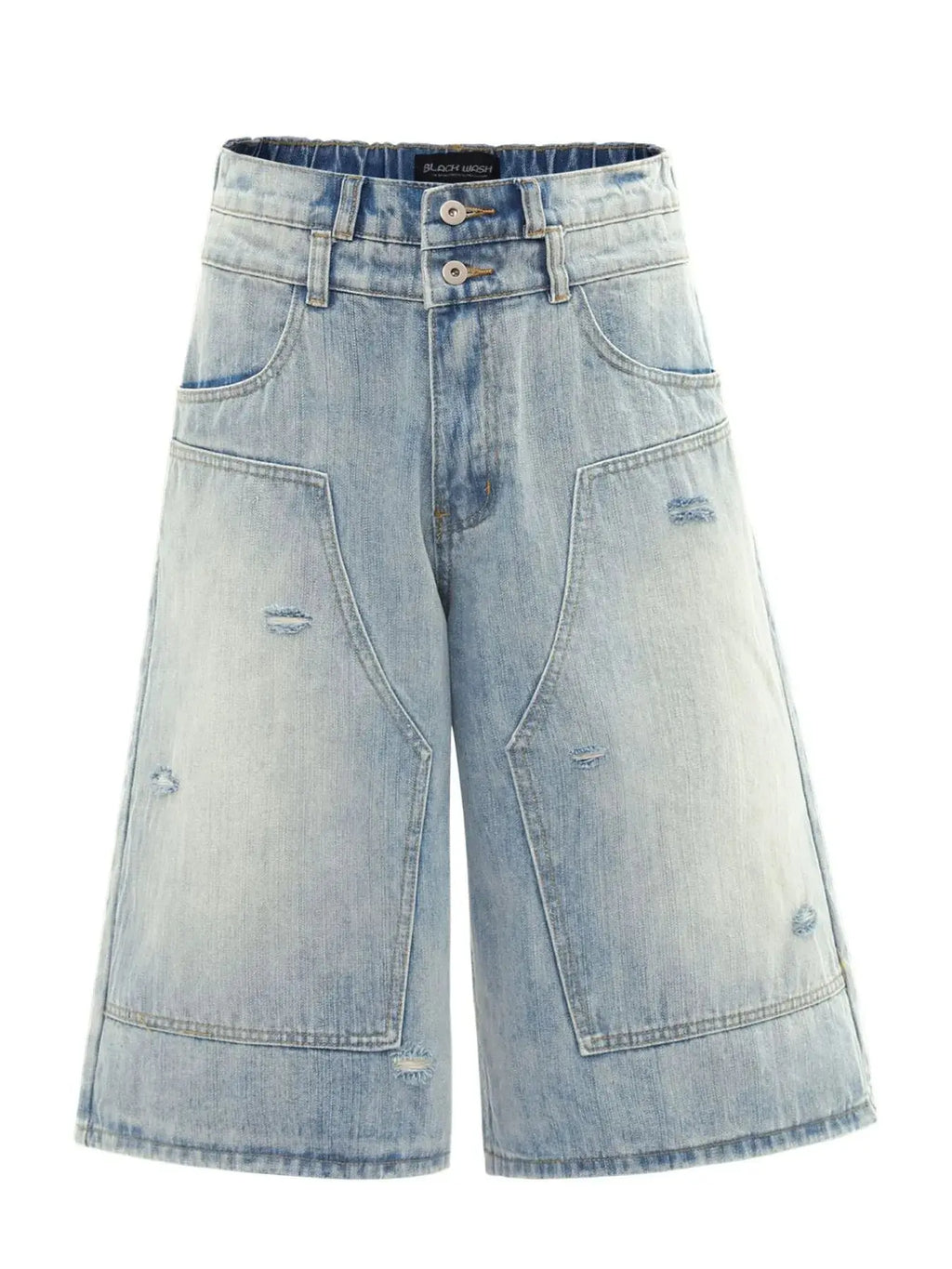 Men's Washed Wide Leg Cropped Jeans  COOLANDBAG
