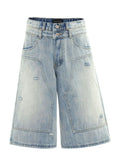 Men's Washed Wide Leg Cropped Jeans  COOLANDBAG
