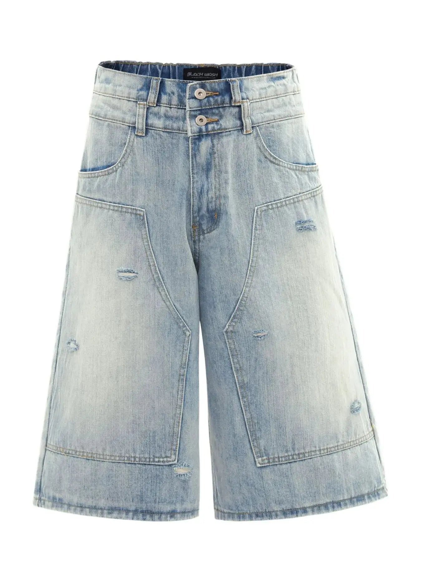 Men's Washed Wide Leg Cropped Jeans  COOLANDBAG