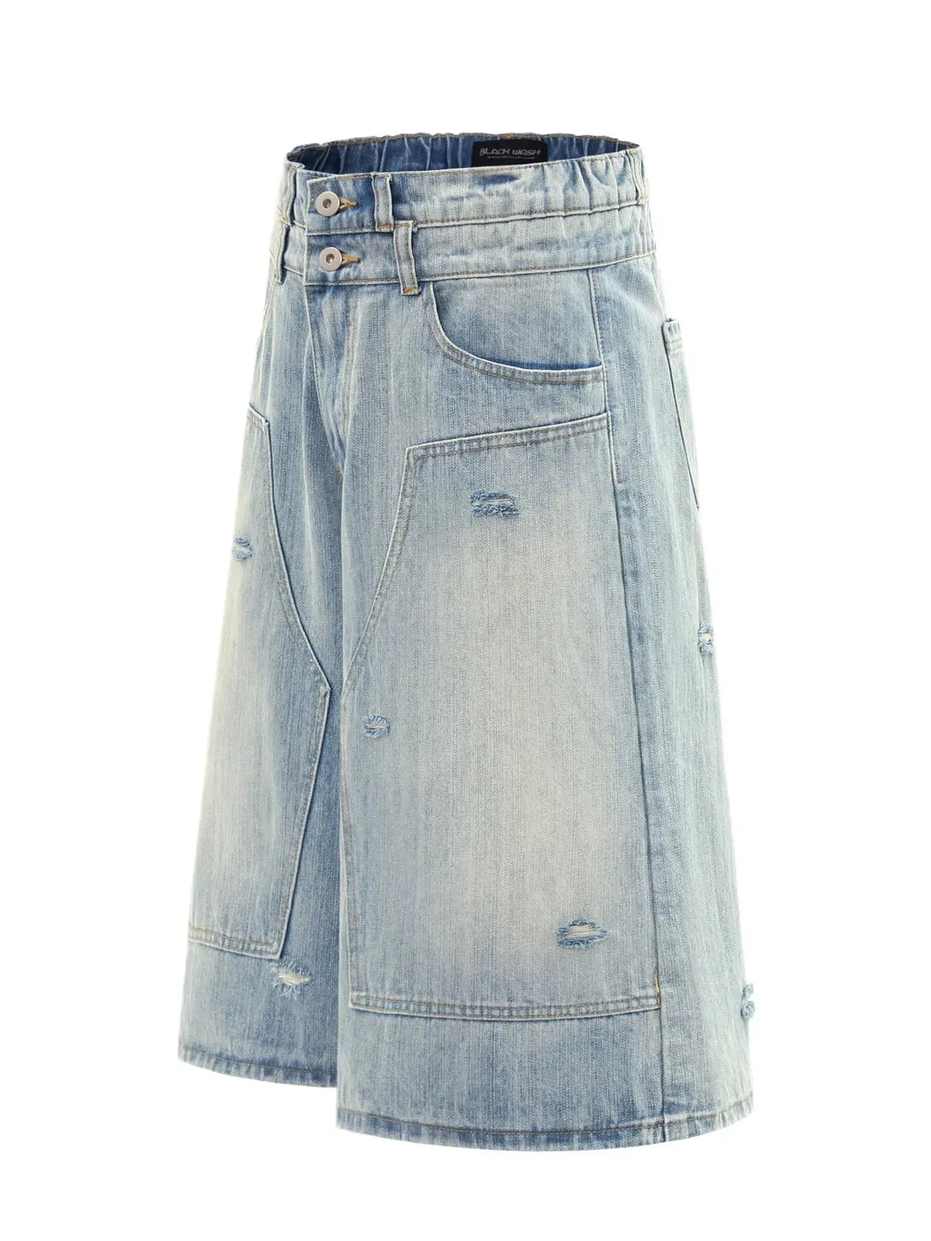 Men's Washed Wide Leg Cropped Jeans  COOLANDBAG