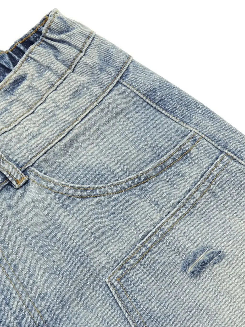 Men's Washed Wide Leg Cropped Jeans  COOLANDBAG