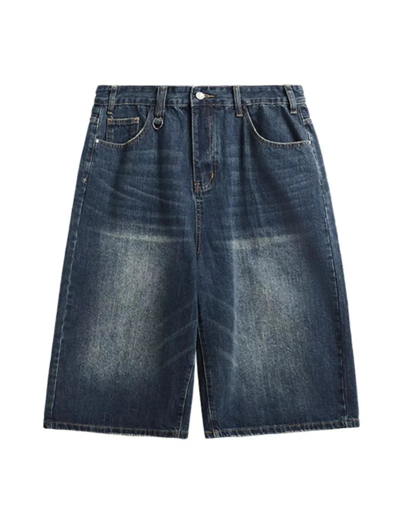 Men's Washed Wide Leg Demin Shorts  COOLANDBAG