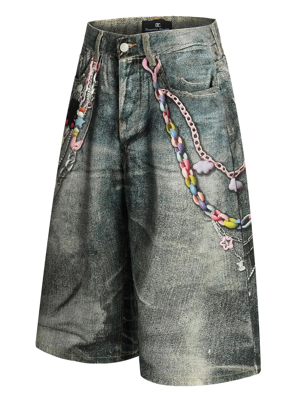 Men's Wide Leg Denim Shorts  COOLANDBAG