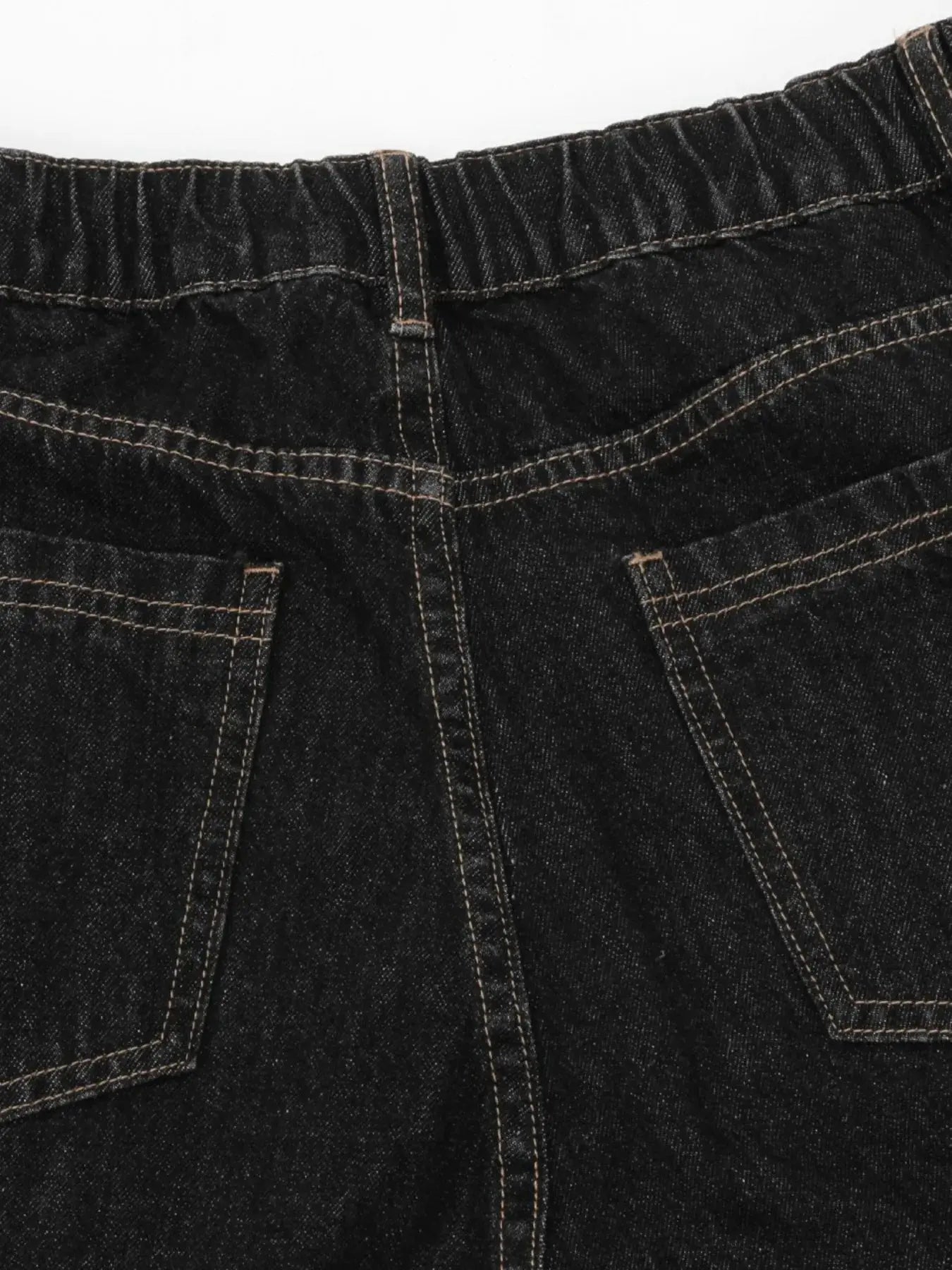 Men's Wide-Leg Denim Shorts with Plaid Accent  COOLANDBAG