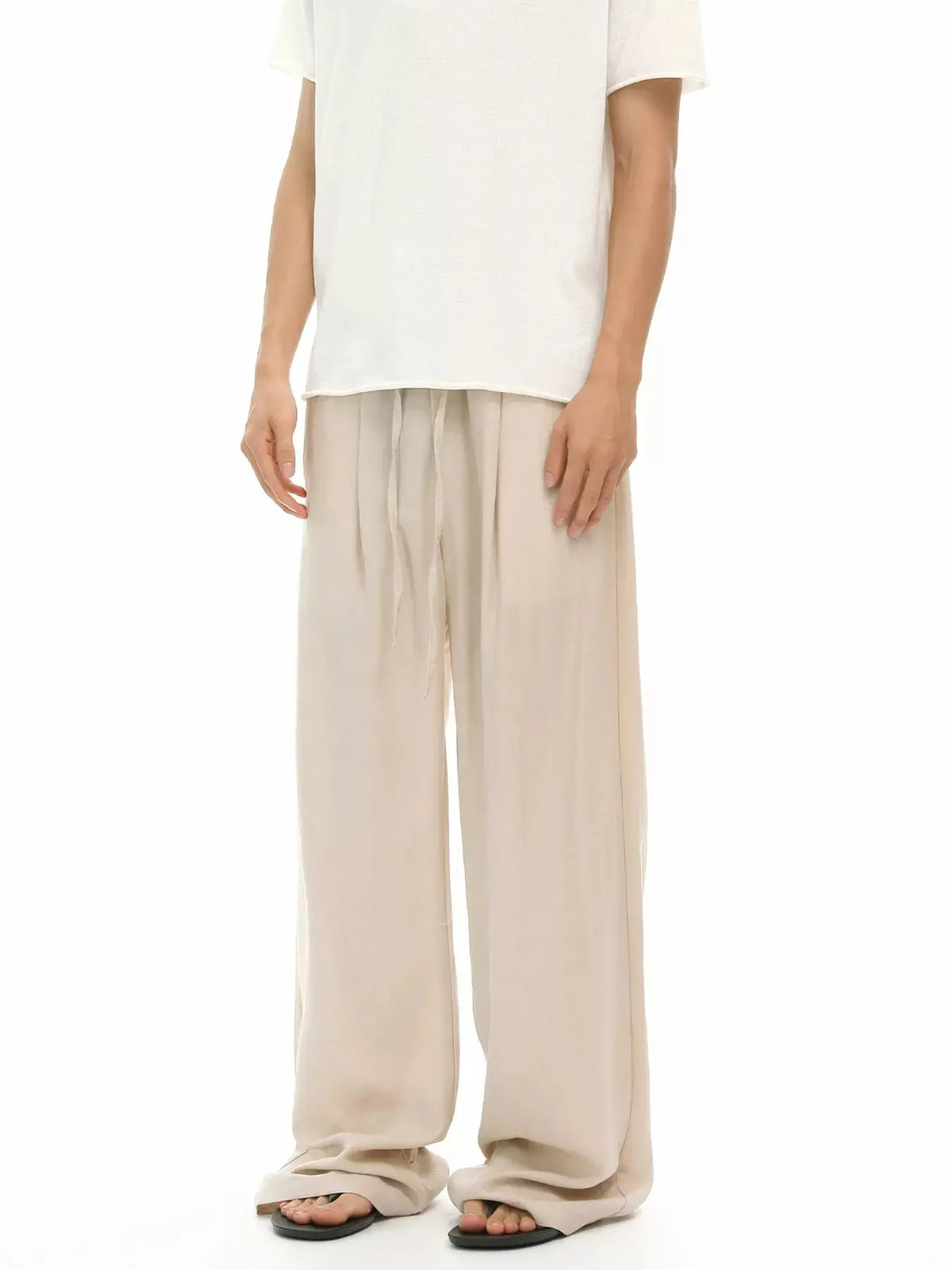 Men's Wide-Leg Drawstring Casual Pants  COOLANDBAG