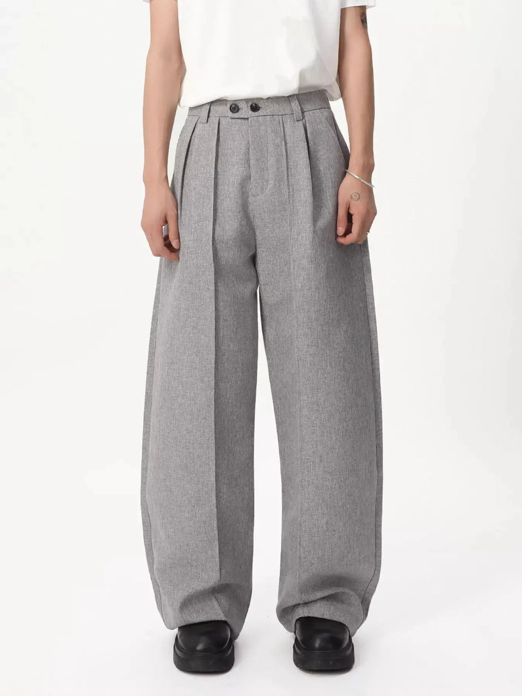 Men's Wide-Leg Pleated Pants  COOLANDBAG