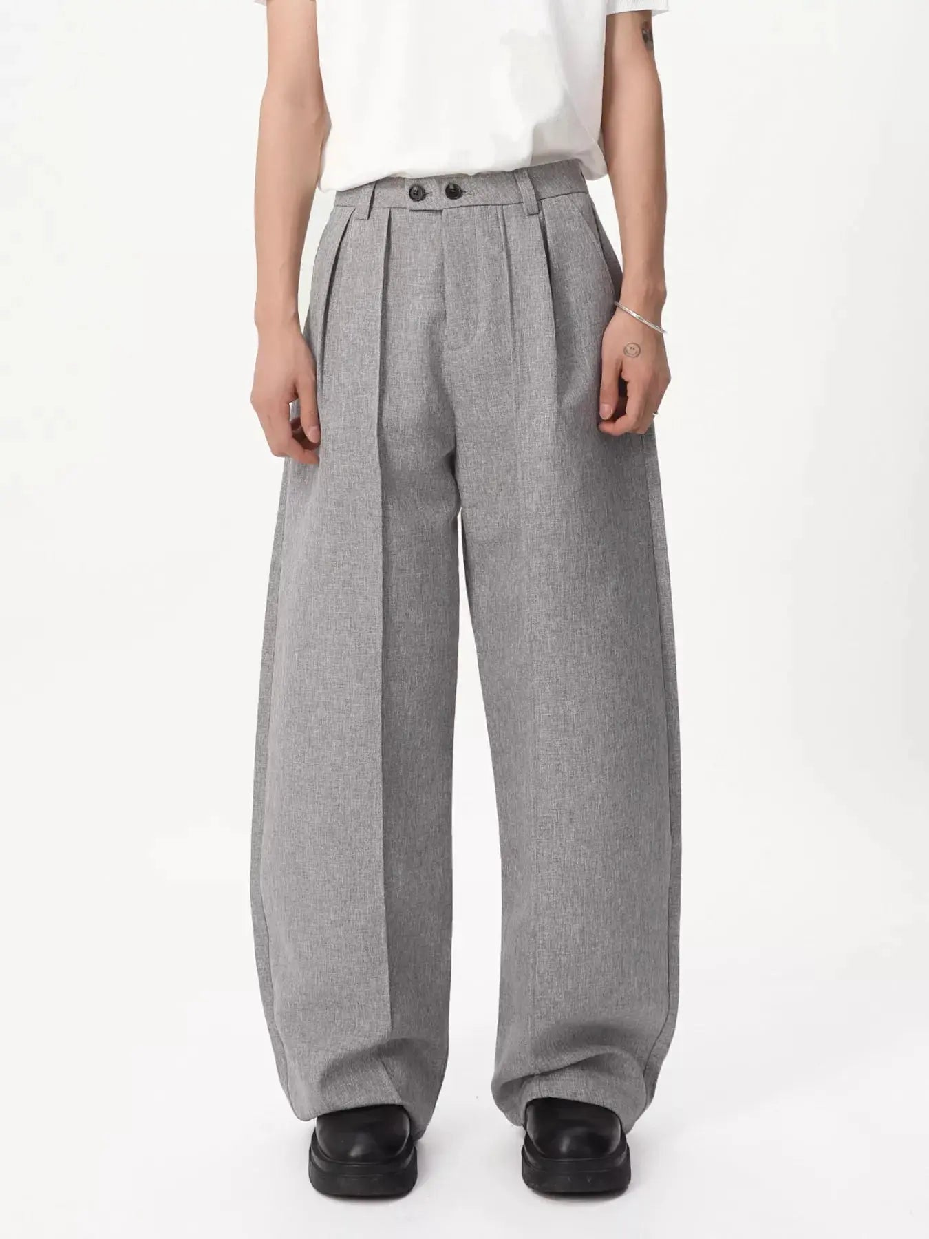 Men's Wide-Leg Pleated Pants  COOLANDBAG