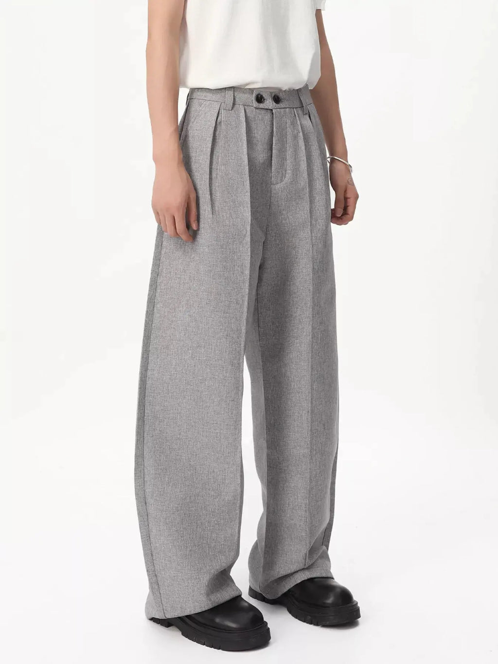 Men's Wide-Leg Pleated Pants  COOLANDBAG