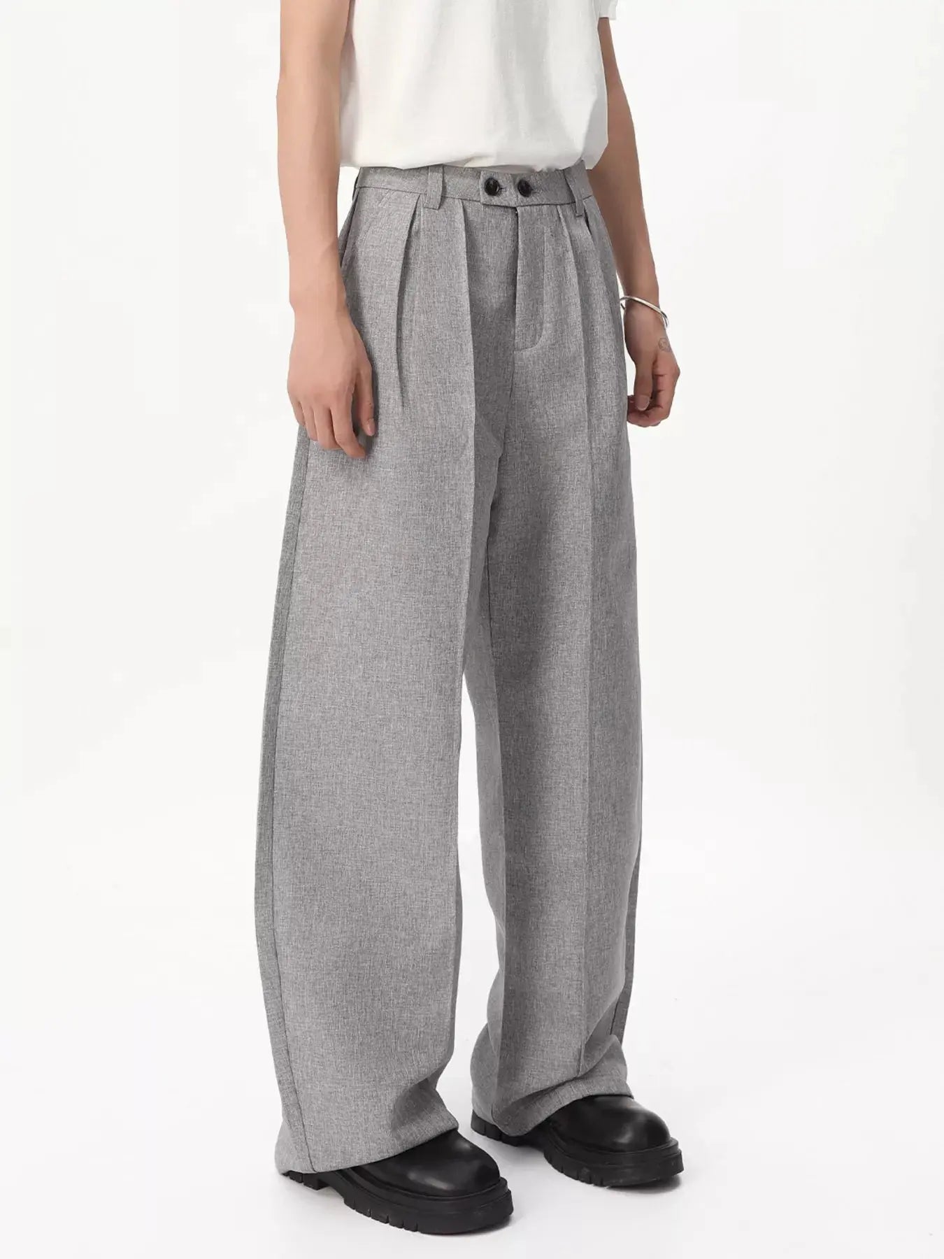 Men's Wide-Leg Pleated Pants  COOLANDBAG