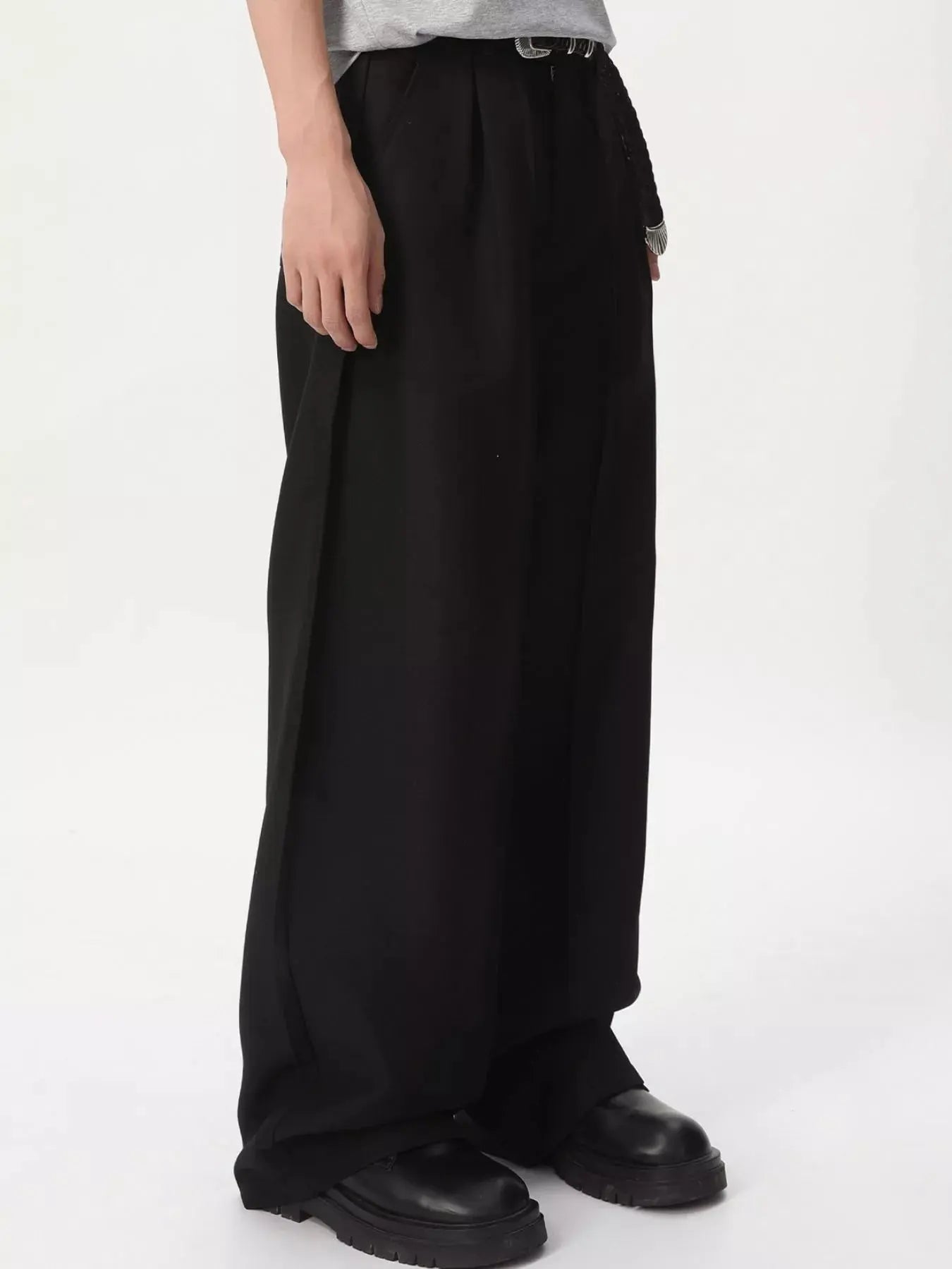 Men's Wide-Leg Pleated Pants  COOLANDBAG