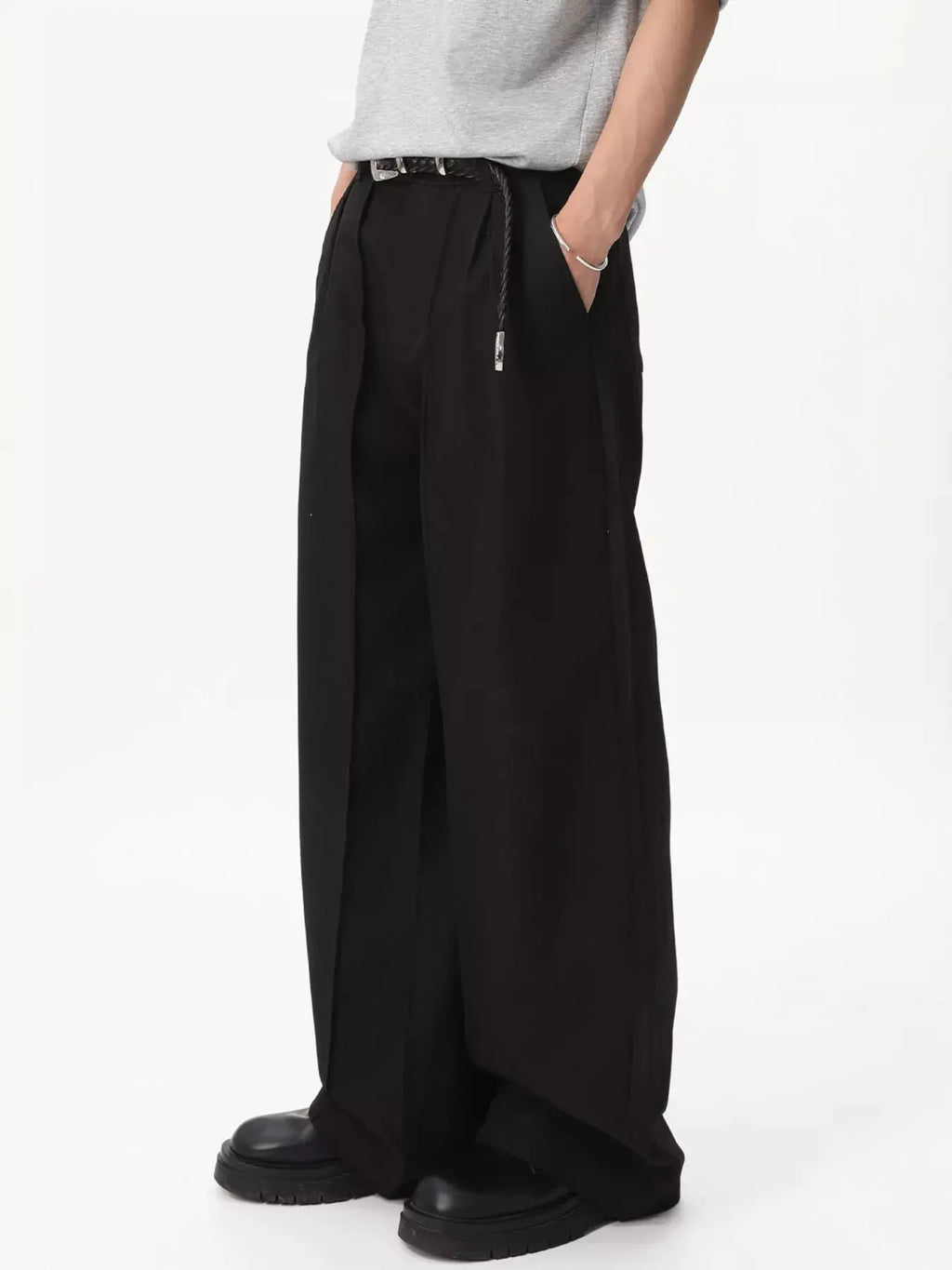 Men's Wide-Leg Pleated Pants  COOLANDBAG