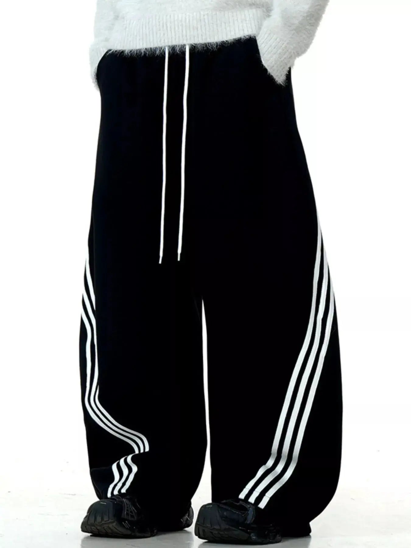 Men's Wide-Leg Striped Pants  COOLANDBAG