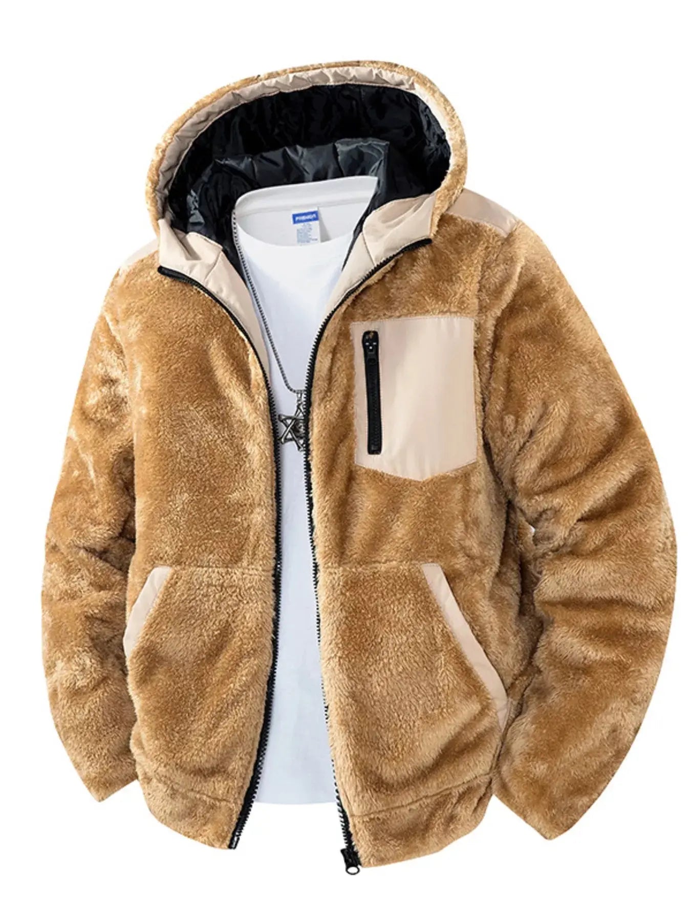 Men's Zip Up Fleece Hooded Jacket  COOLANDBAG