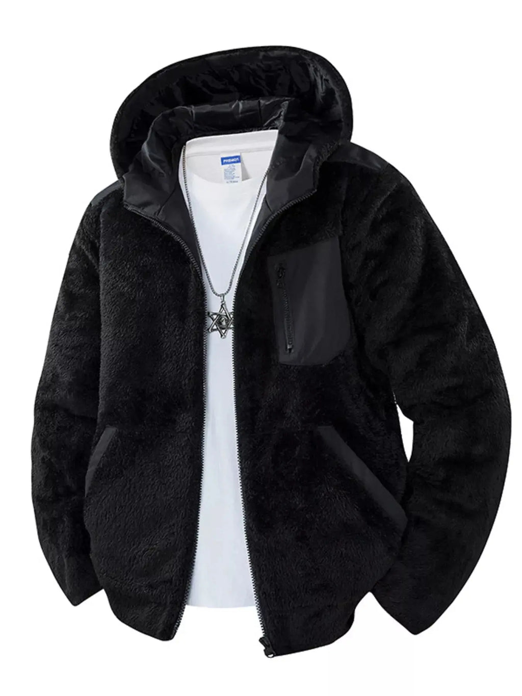 Men's Zip Up Fleece Hooded Jacket  COOLANDBAG