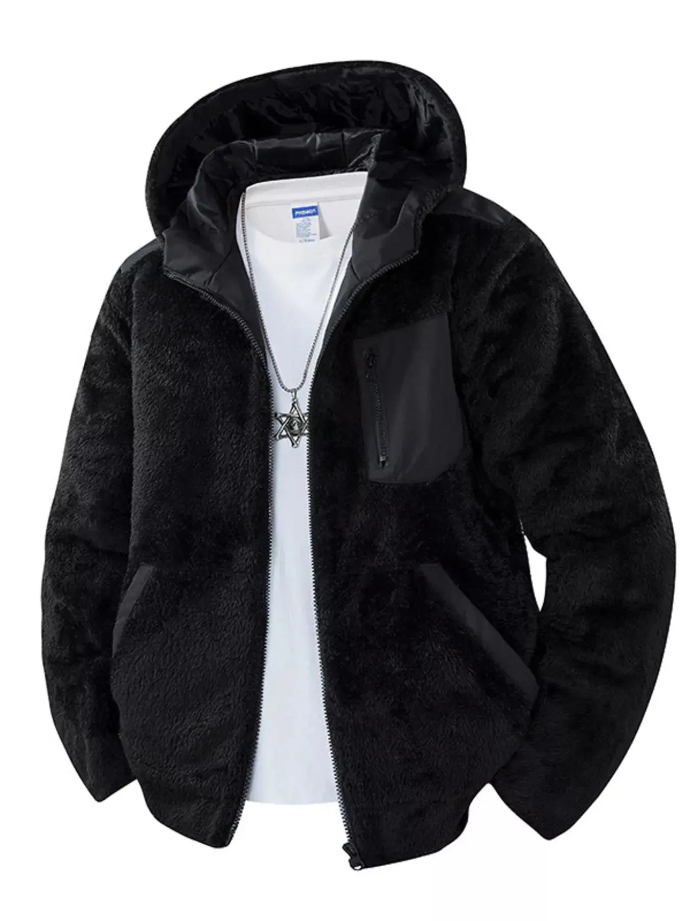 Men's Zip Up Fleece Hooded Jacket  COOLANDBAG