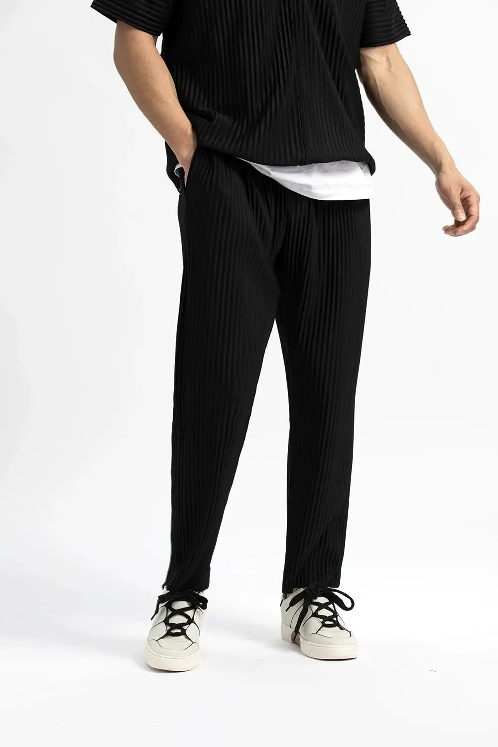 Miyake pantalons plissés pour hommes pantalons décontractés hommes japonais Streetwear hommes mode Style japonais pantalon Baggy pantalon sauvage  COOLANDBAG