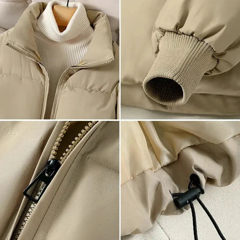 Mode étudiant chaud léger vestes 2025 hiver nouveau col montant court vers le bas coton rembourré veste femmes tendance Parkas  COOLANDBAG