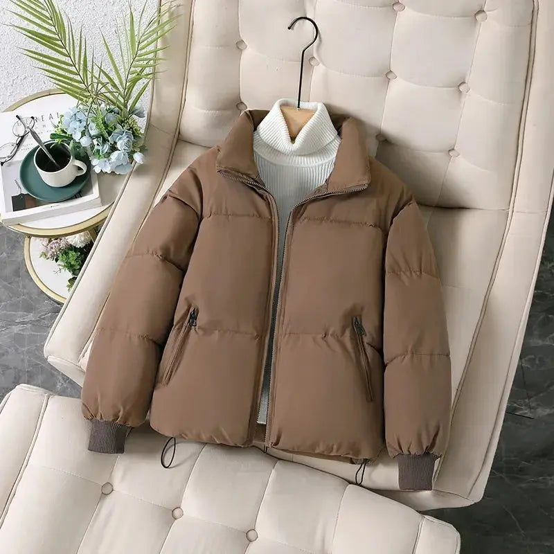 Mode étudiant chaud léger vestes 2025 hiver nouveau col montant court vers le bas coton rembourré veste femmes tendance Parkas  COOLANDBAG