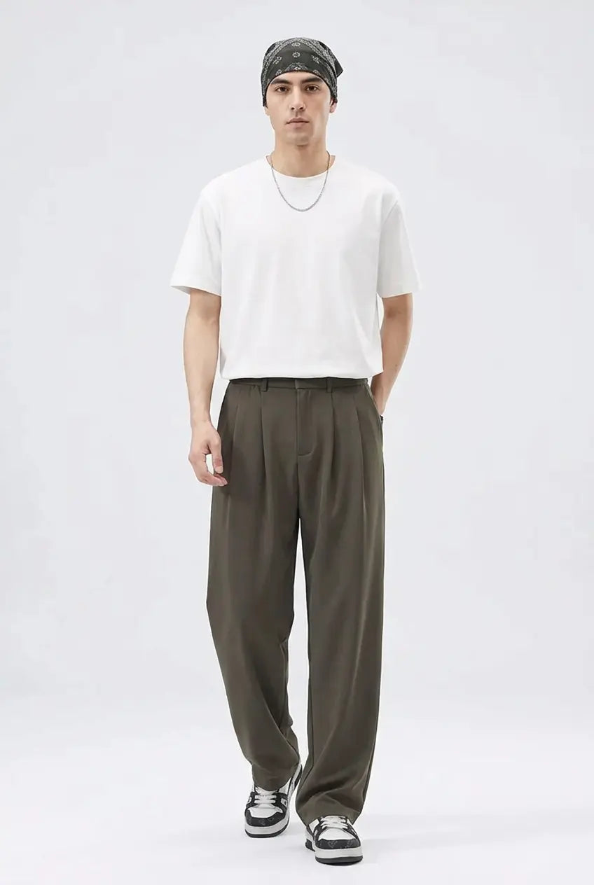 Pantalon Casual Loose Fit Plissé  COOLANDBAG