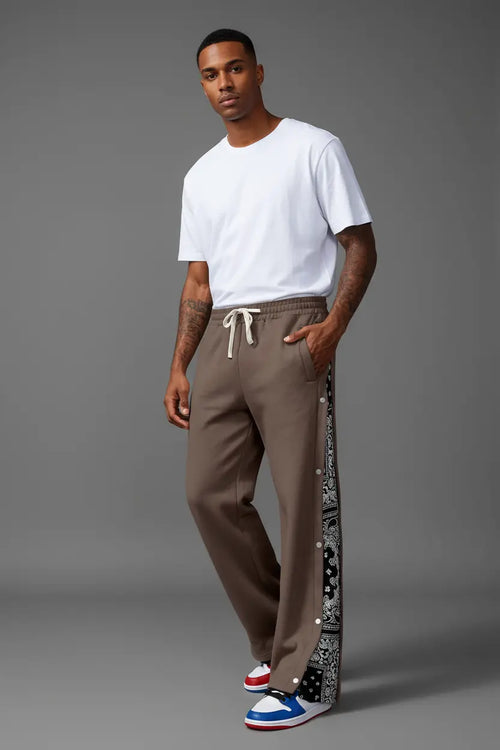 Pantalon Grande Taille Wide Leg Boutons Pression  COOLANDBAG