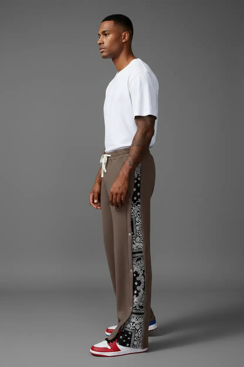 Pantalon Grande Taille Wide Leg Boutons Pression  COOLANDBAG