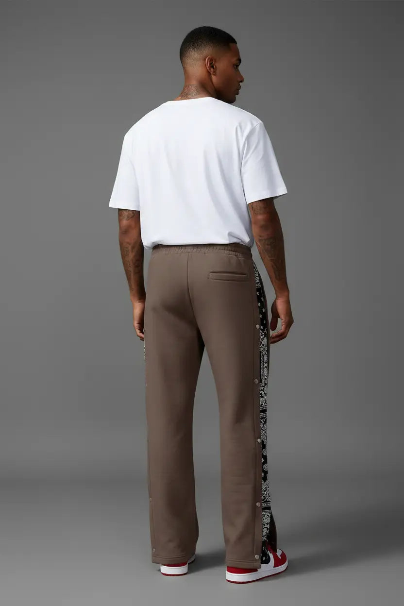 Pantalon Grande Taille Wide Leg Boutons Pression  COOLANDBAG