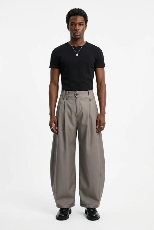 Pantalon Wide Leg Taille Haute à Pinces Homme  COOLANDBAG