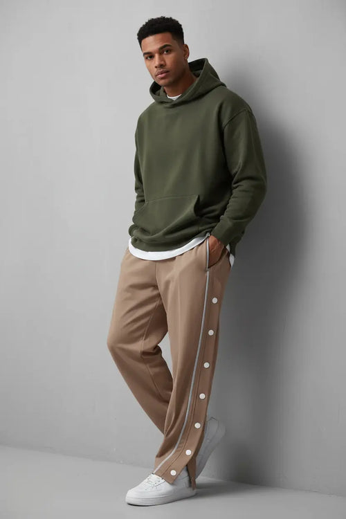 Pantalon de Jogging Grande Taille Loose Fit Boutons Pression  COOLANDBAG