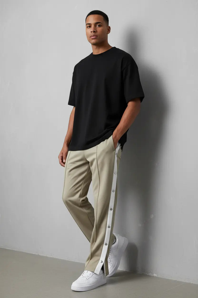 Pantalon de Jogging Grande Taille Loose Fit Boutons Pression  COOLANDBAG