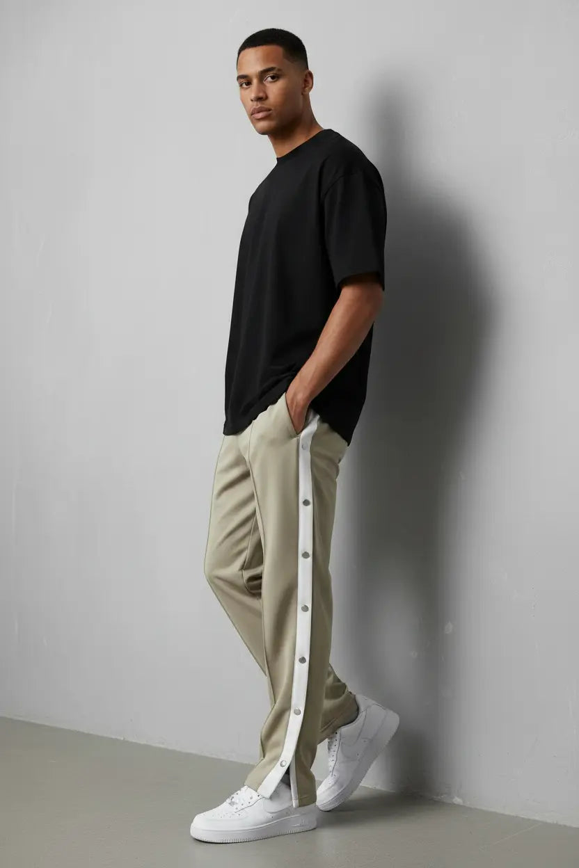 Pantalon de Jogging Grande Taille Loose Fit Boutons Pression  COOLANDBAG