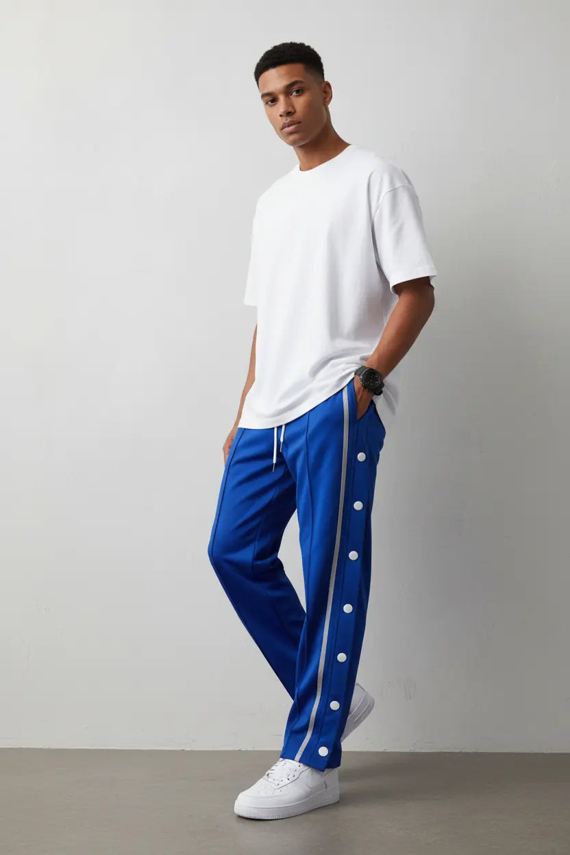 Pantalon de Jogging Grande Taille Loose Fit Boutons Pression  COOLANDBAG