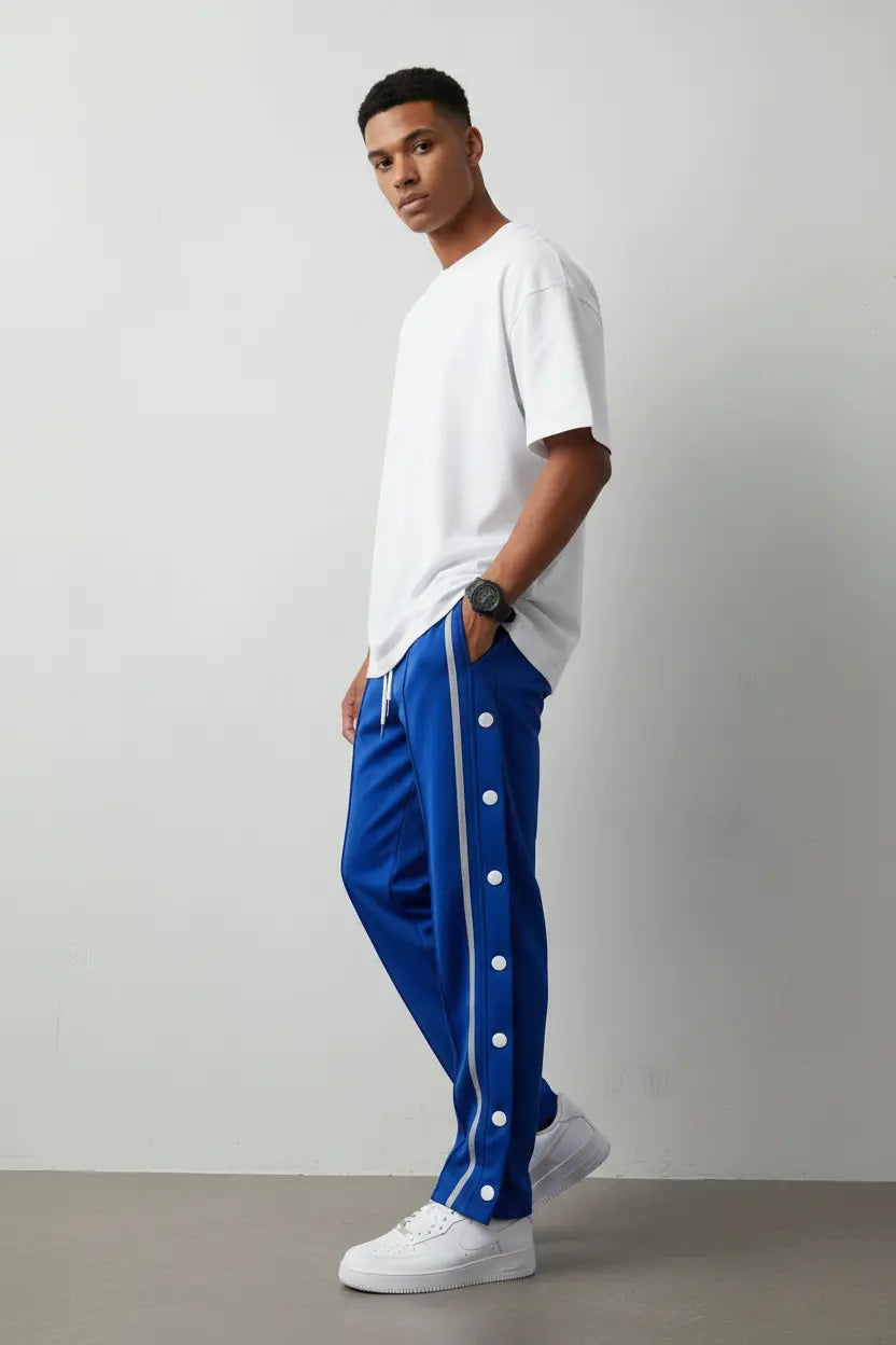 Pantalon de Jogging Grande Taille Loose Fit Boutons Pression  COOLANDBAG