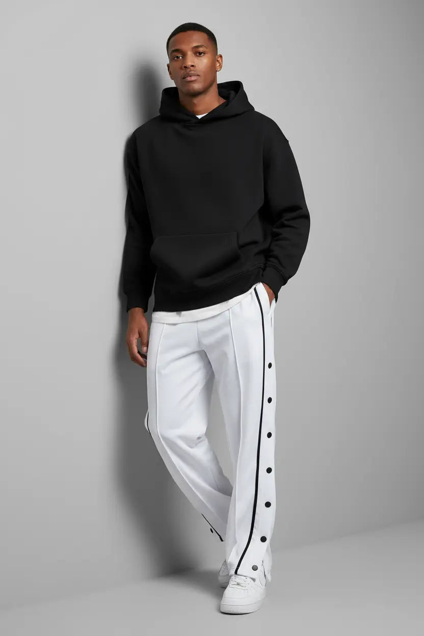 Pantalon de Jogging Grande Taille Loose Fit Boutons Pression  COOLANDBAG