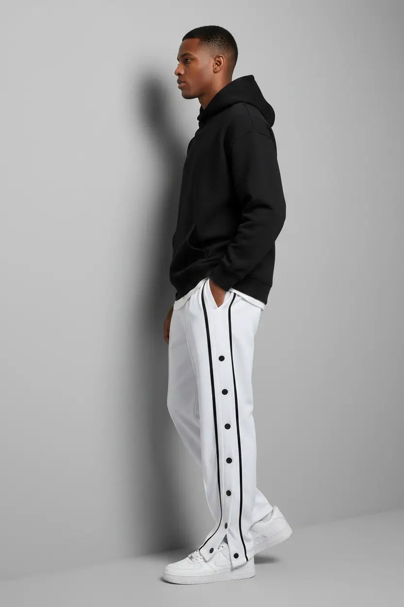 Pantalon de Jogging Grande Taille Loose Fit Boutons Pression  COOLANDBAG