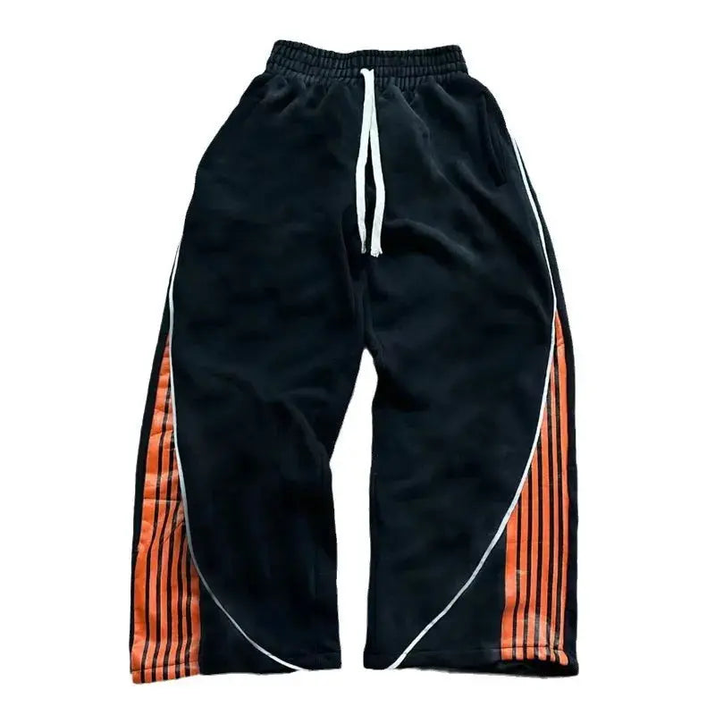 Pantalon de survêtement tendance Hip-hop européen et américain, unisexe, jambe droite, jambes larges, décontracté, polyvalent, sport  COOLANDBAG