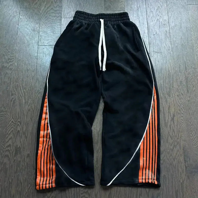 Pantalon de survêtement tendance Hip-hop européen et américain, unisexe, jambe droite, jambes larges, décontracté, polyvalent, sport  COOLANDBAG