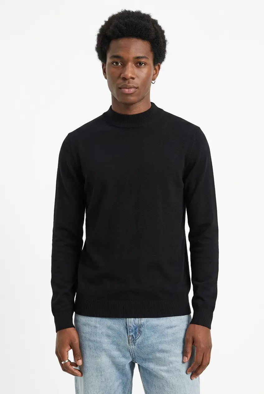 Pull Col Montant Coupe Ajustée Grande Taille Homme  COOLANDBAG