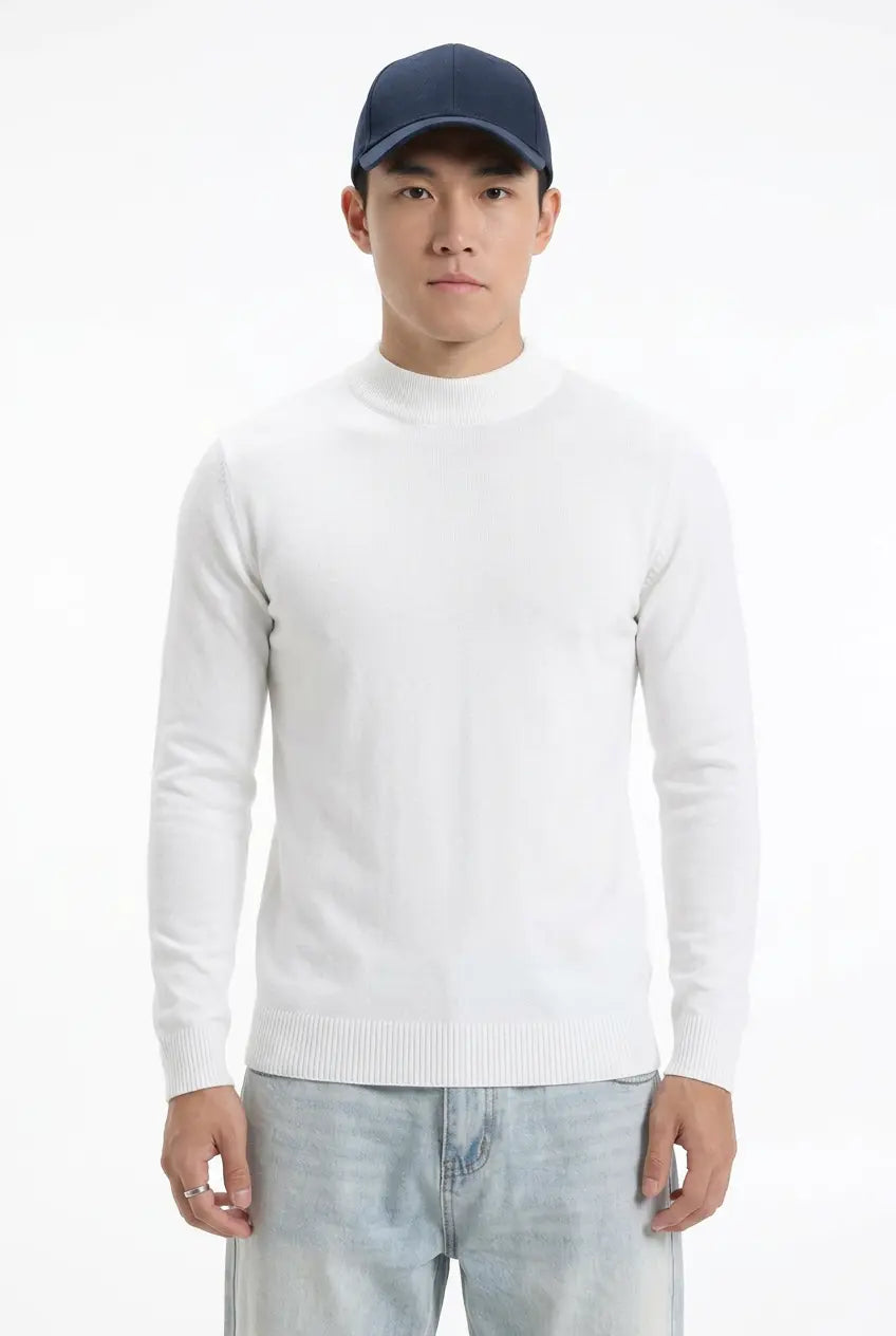 Pull Col Montant Coupe Ajustée Grande Taille Homme  COOLANDBAG