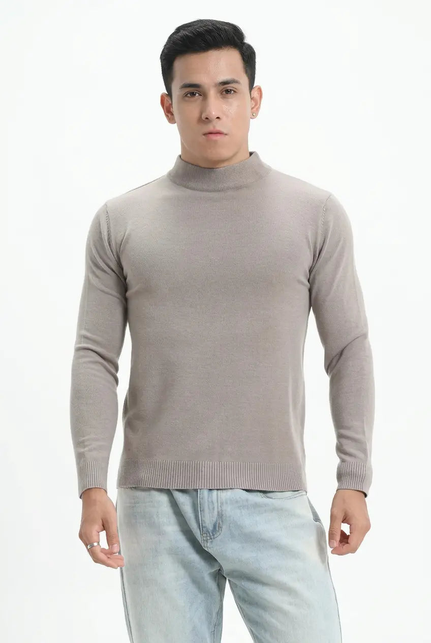 Pull Col Montant Coupe Ajustée Grande Taille Homme  COOLANDBAG